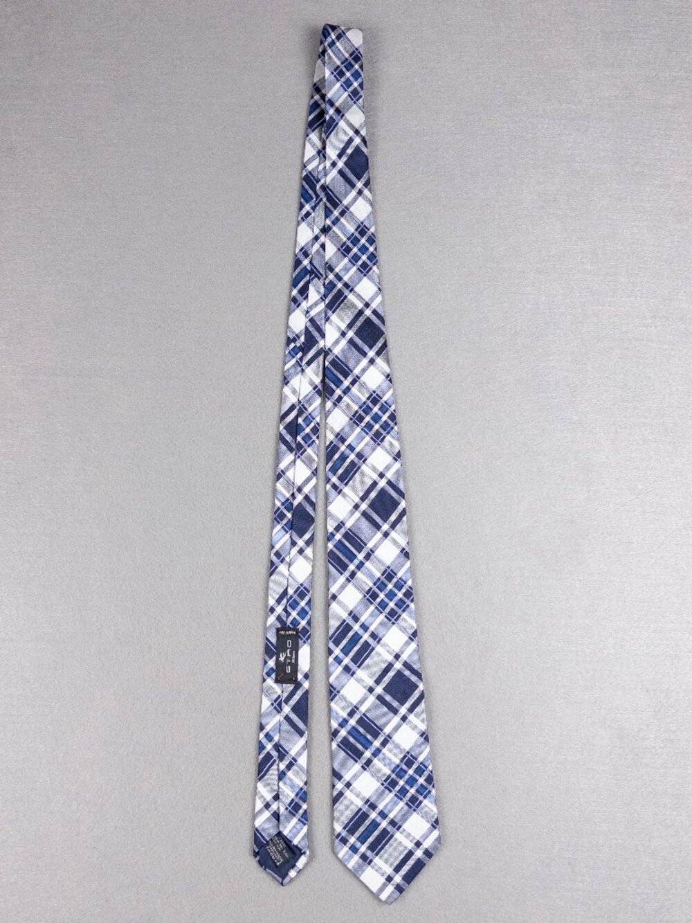 ETRO Milano Blue White Plaid Silk Tie Made in Italy 3.0" Necktie